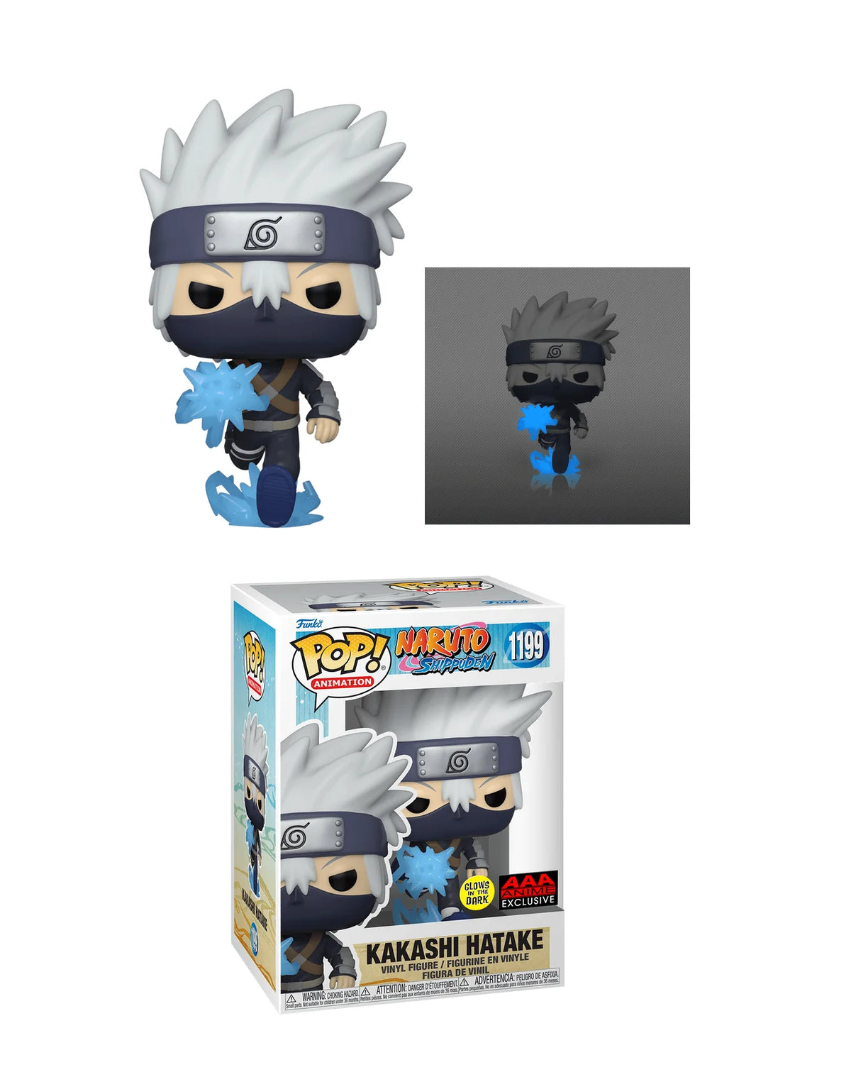 Funko Pop! Animation: Naruto Shippuden - Kakashi Hatake #1199 Glows In The Dark - AAA Anime Exclusive