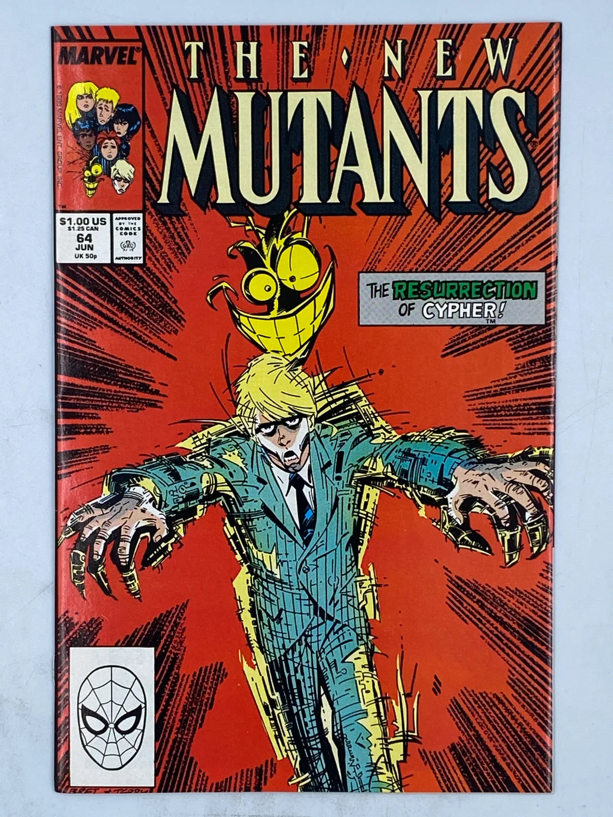 The New Mutants #64 (Vol. 1) published by Marvel Comics in June 1988 ( S\N 371 )