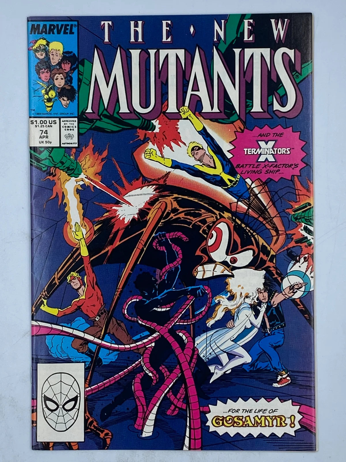 The New Mutants #74, published by Marvel Comics in April 1989. ( S\N 373 )