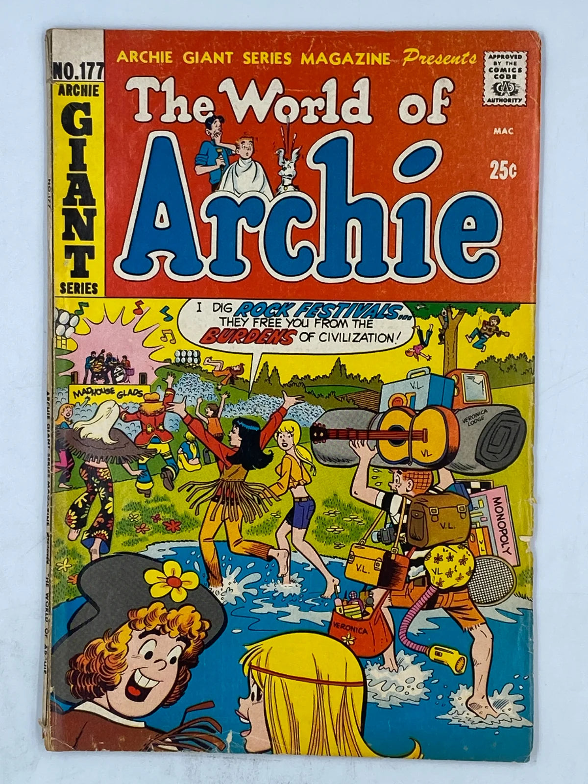 Archie Giant Series #177, titled The World of Archie, published by Archie Comics in September 1970 ( S\N 377 )