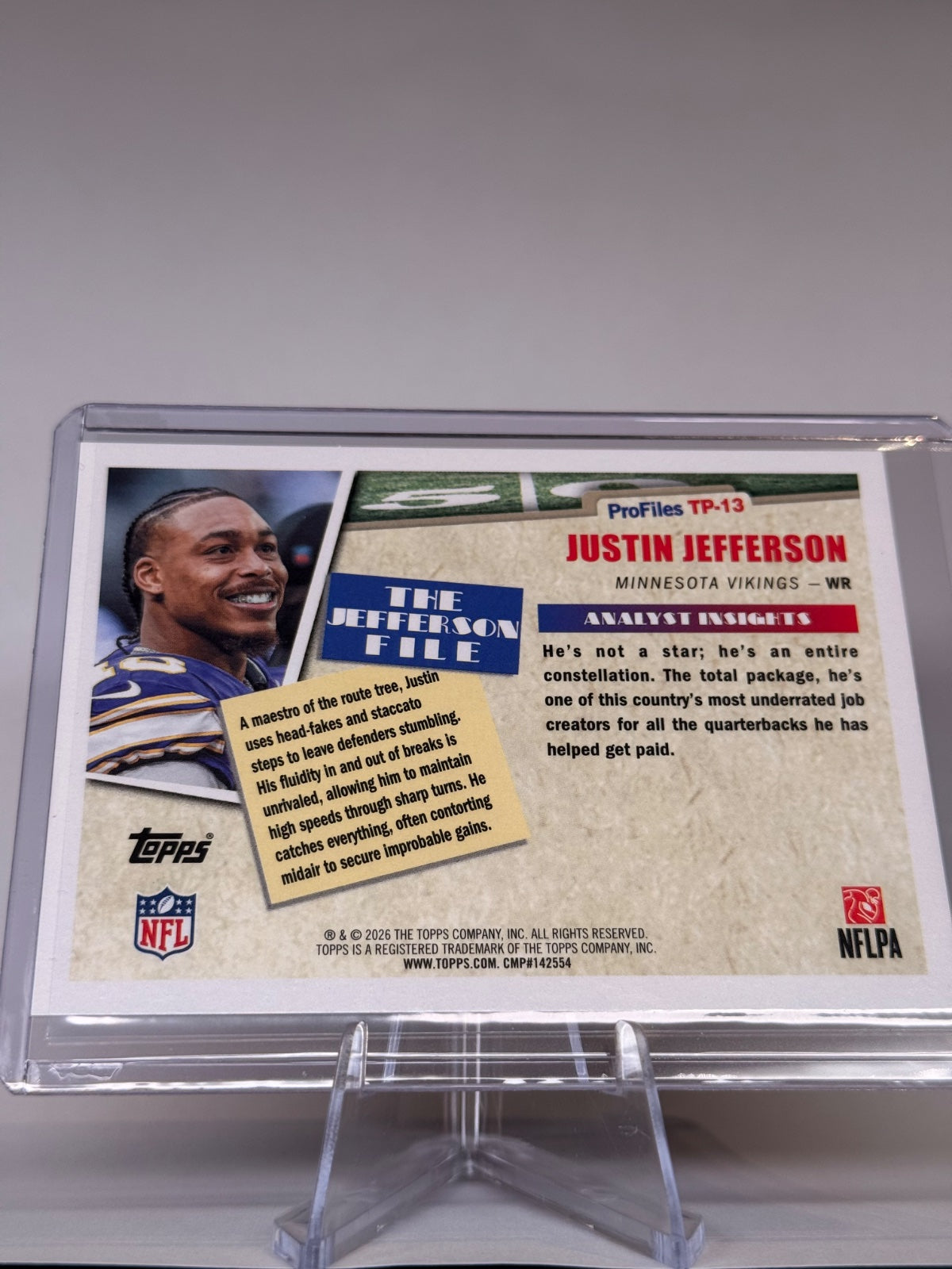 2026 Topps Flagship Justin Jefferson #TP-13 Topps Profiles Minnesota Vikings