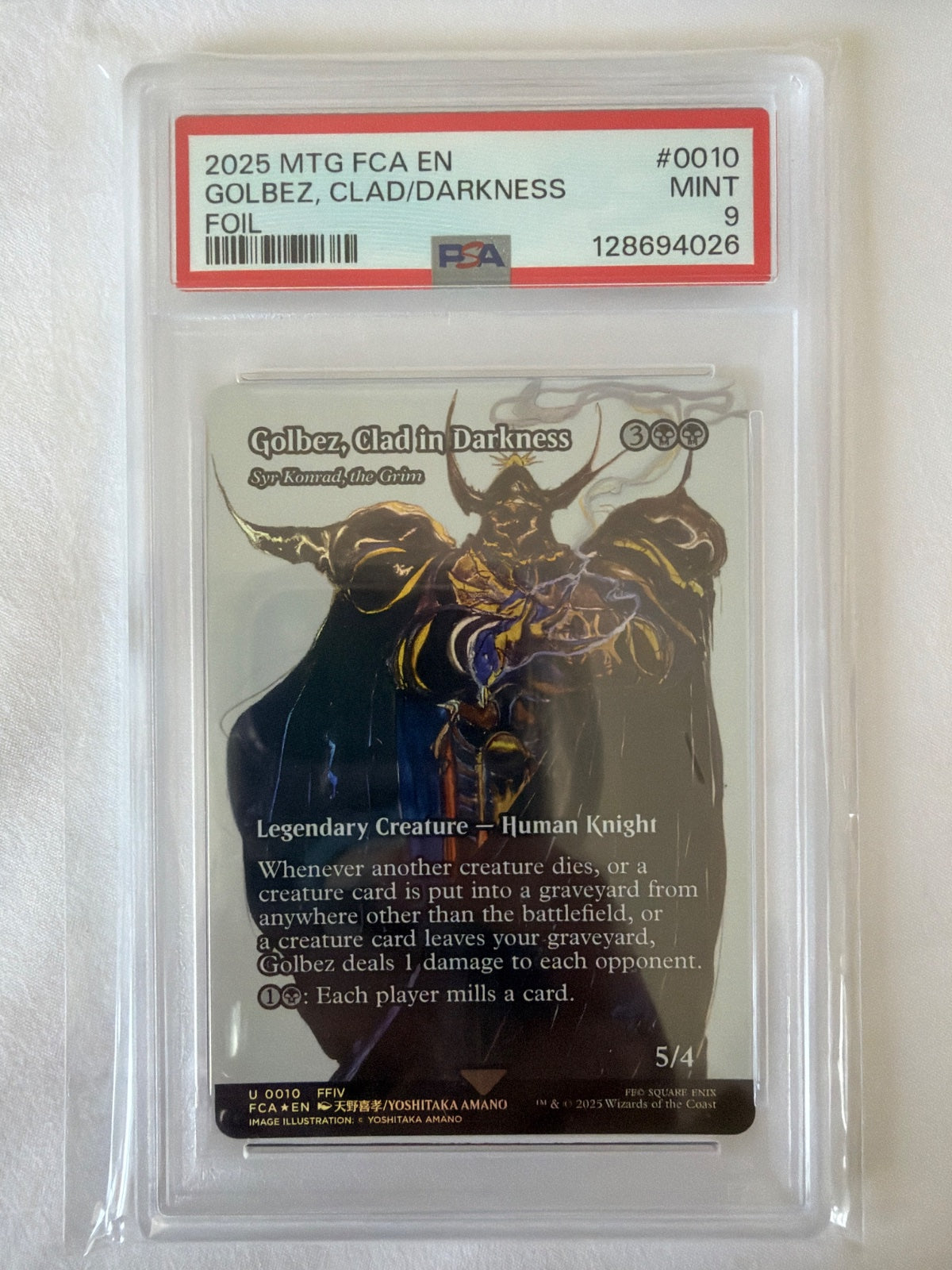 Golbez, Clad in Darkness - Syr Konrad, the Grim (Showcase) 10 · Foil (Universes Beyond: FINAL FANTASY: Through the Ages) — PSA 9