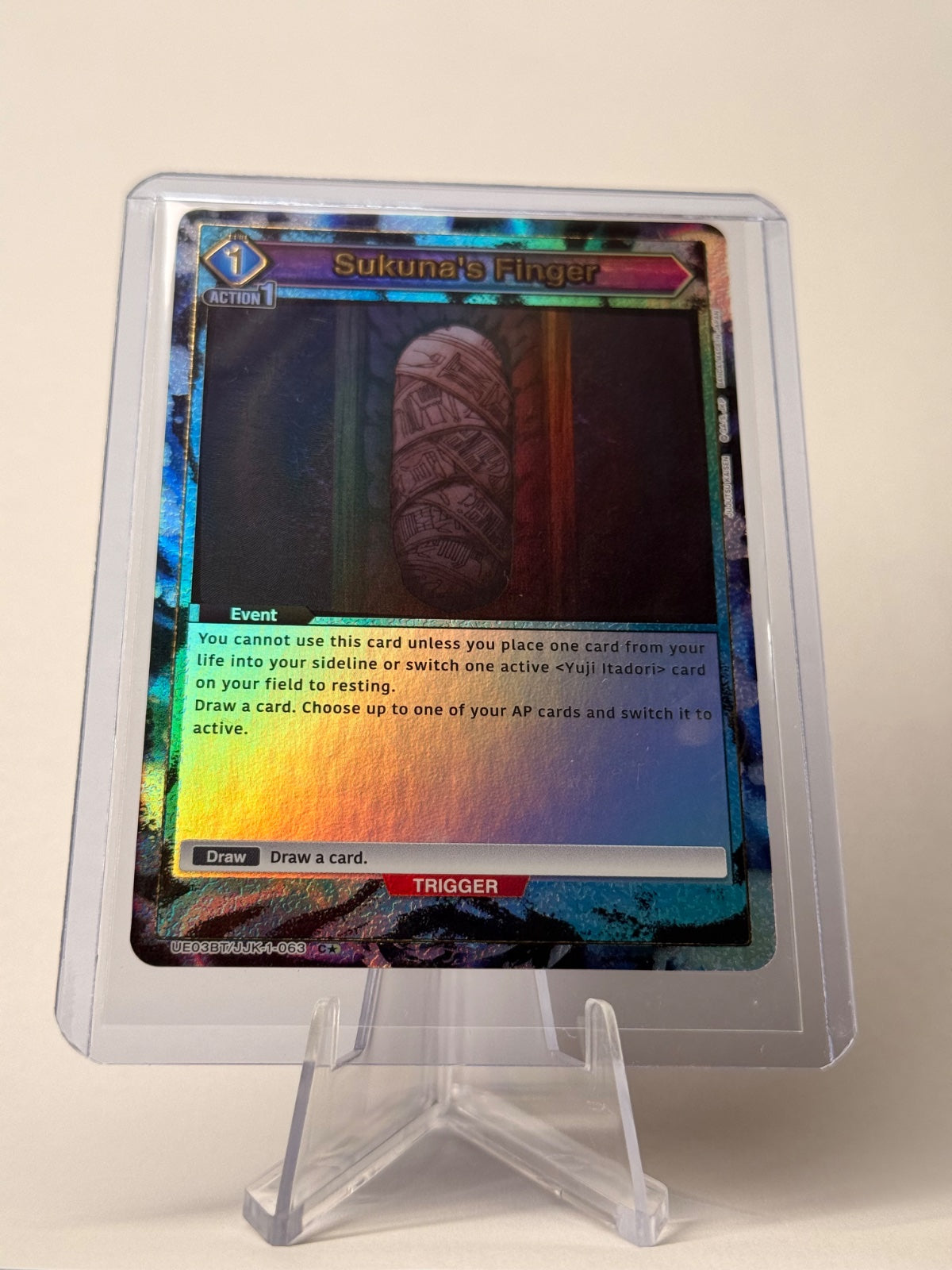 Union Arena Jujutsu Kaisen Sukuna’s Finger C★ Alt Art Foil UE03BT/JJK-1-063