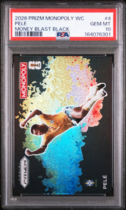 2026 PANINI PRIZM MONOPOLY FIFA WORLD CUP MONEY BLAST BLACK #4 PELE