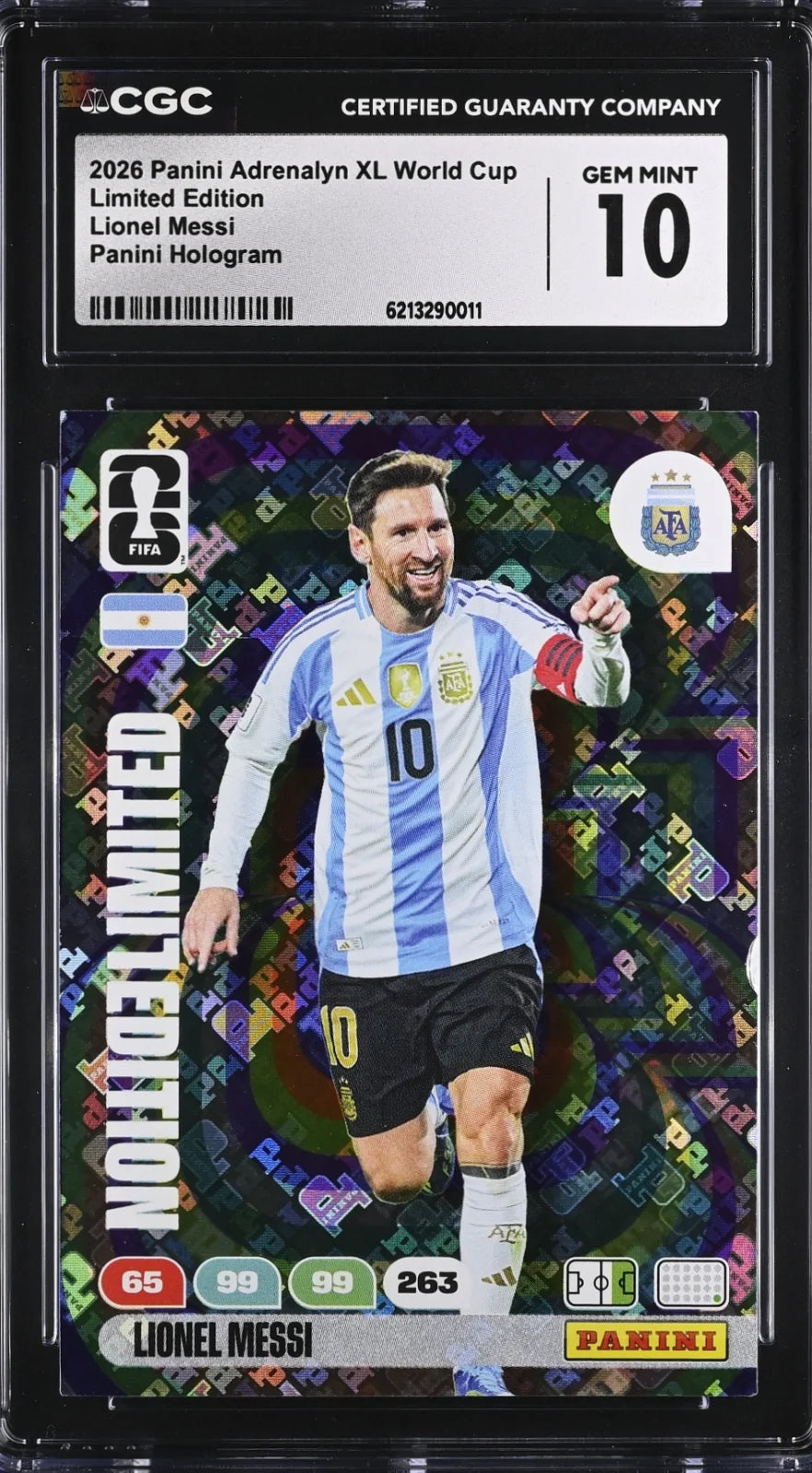 *LIMITED EDITION* Lionel Messi, Adrenalyn XL World Cup Limited Edition, 2026, Panini Hologram, CGC 10
