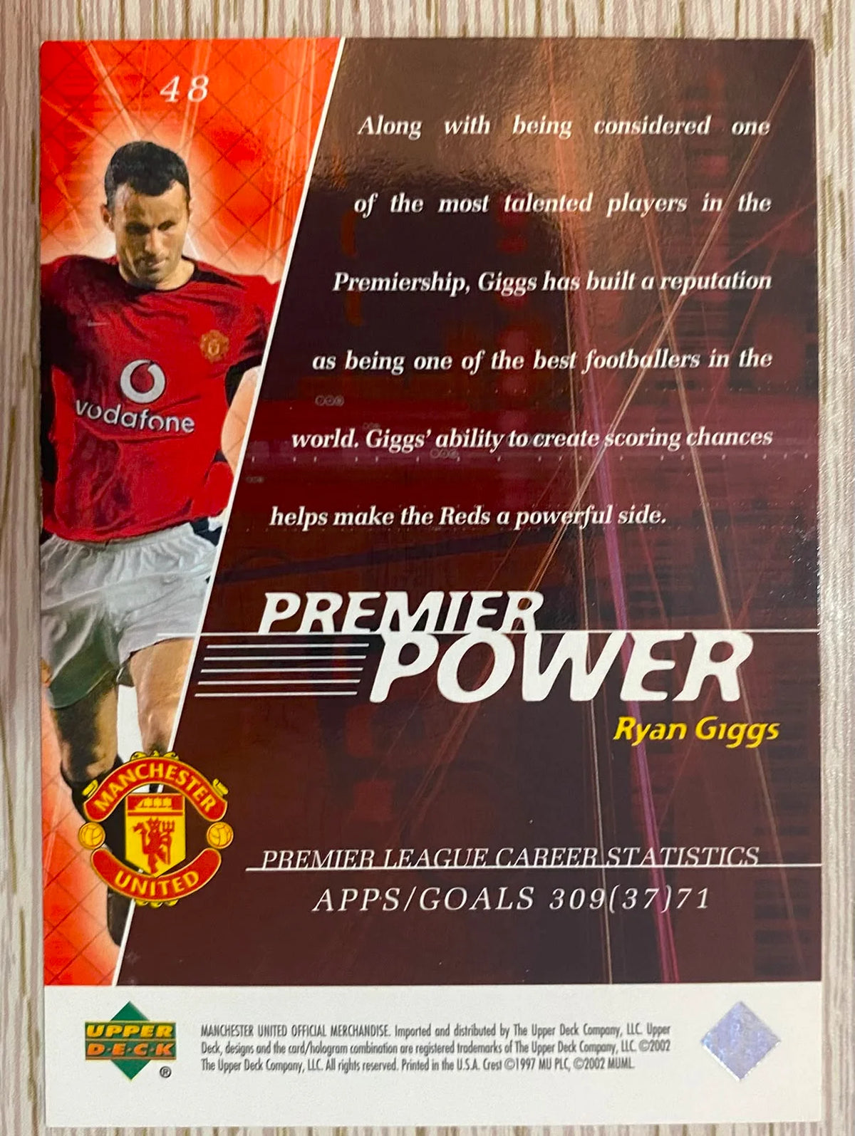 Ryan Giggs - Upper Deck MUFC 2002-03 Premier Power