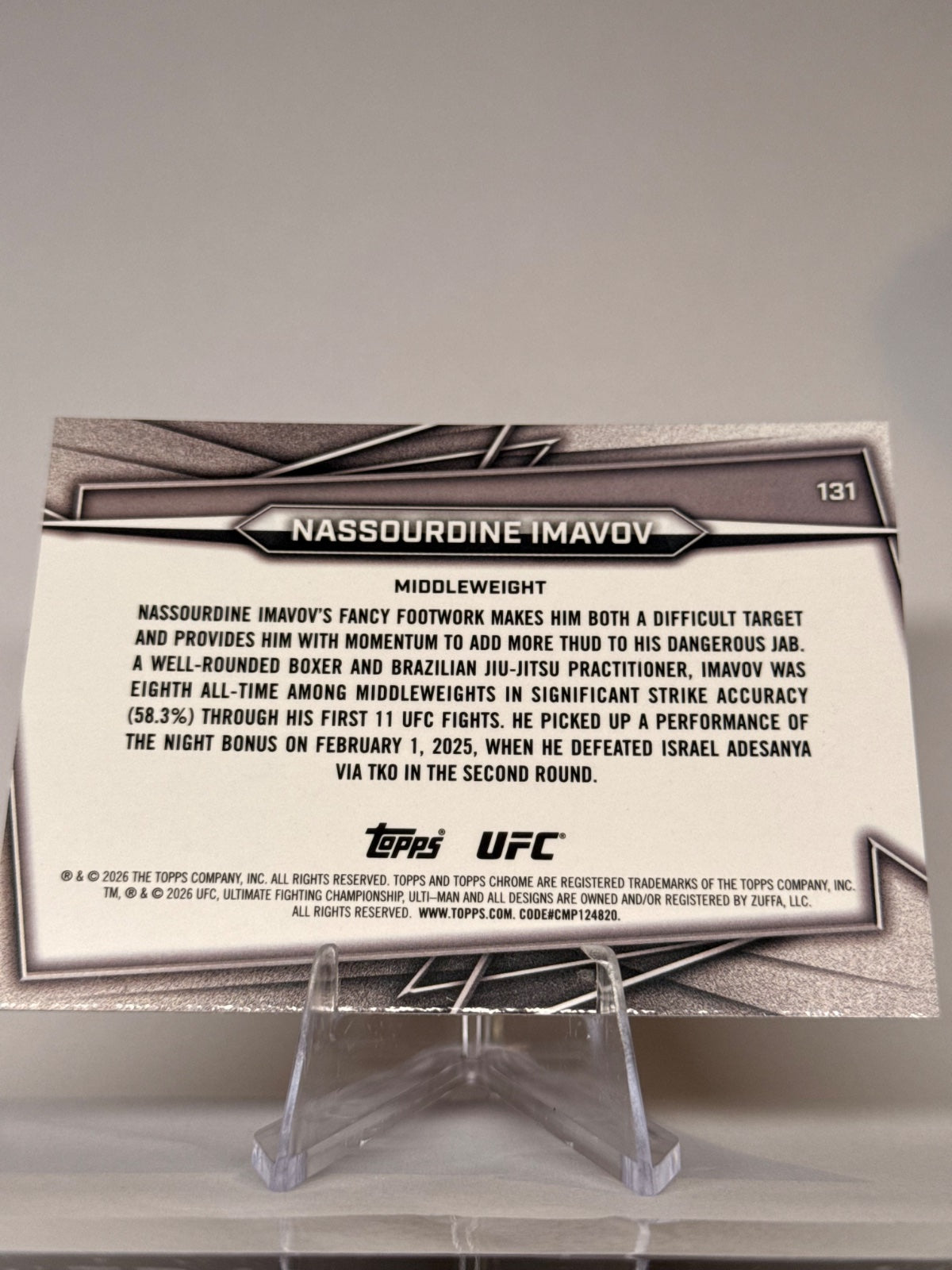 2026 Topps Chrome UFC Nassourdine Imavov #131 Geometric Refractor