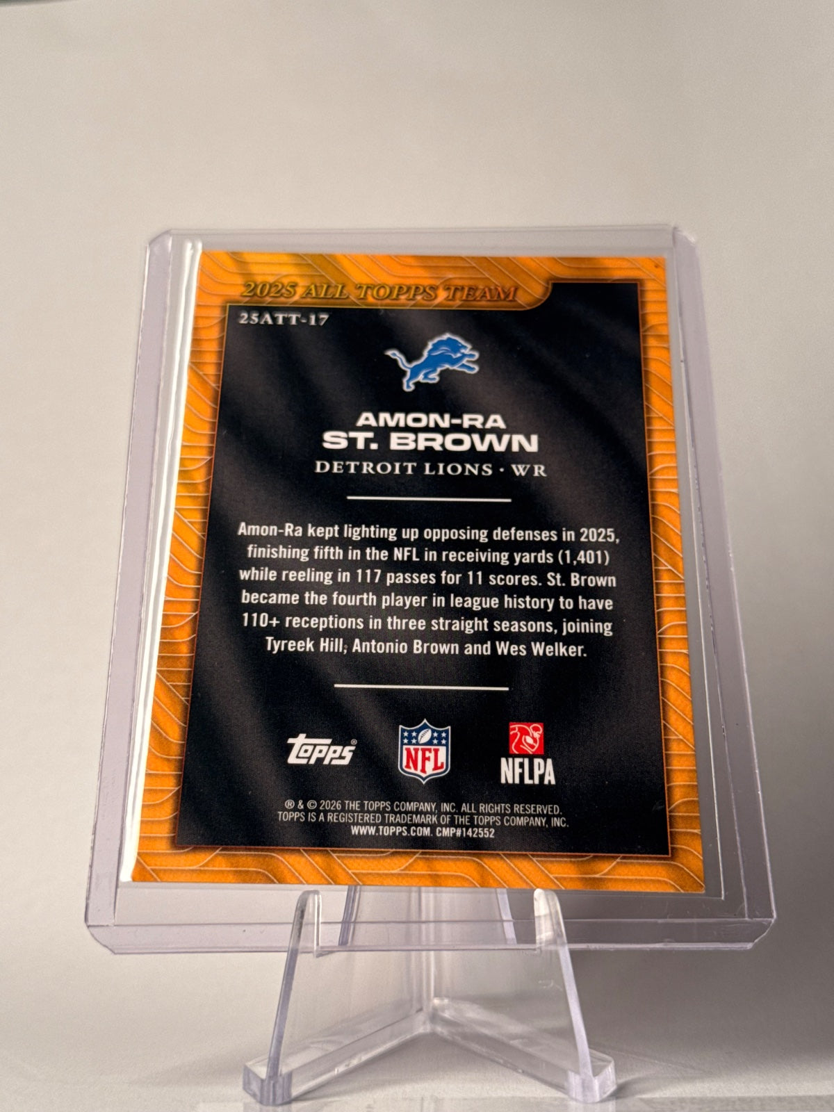 2026 Topps Amon-Ra St. Brown #25ATT-17 2025 All Topps Team – Lions