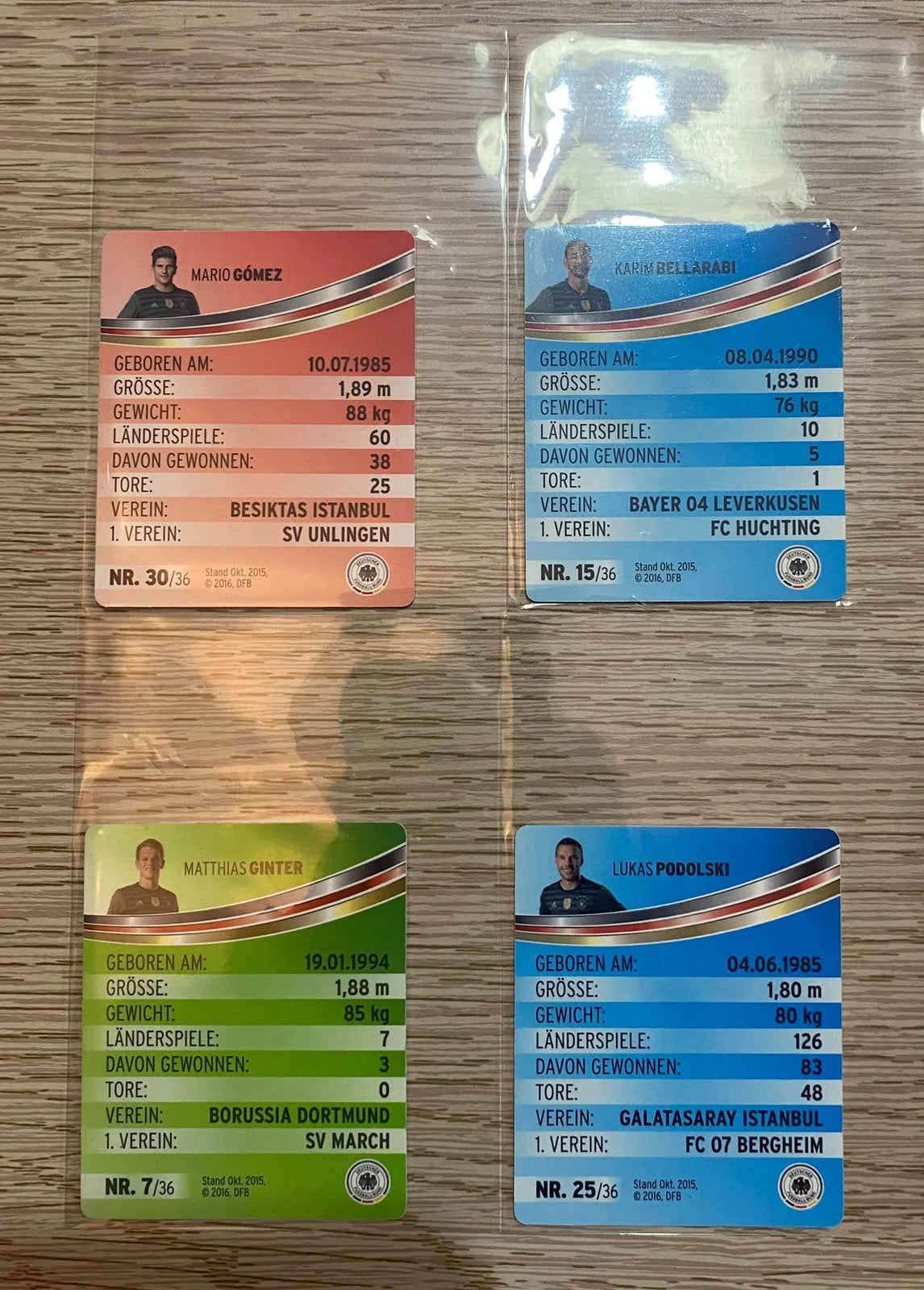 Rare German MNT 2016 REWE Offizielles DFB Small Lot - Podolski, Gomez, Bellarabi, Ginter