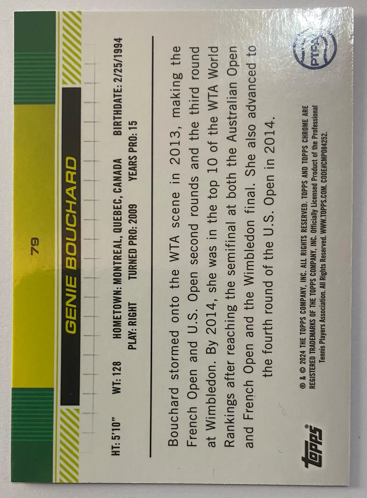 2024 Topps Chrome Tennis - Genie Bouchard