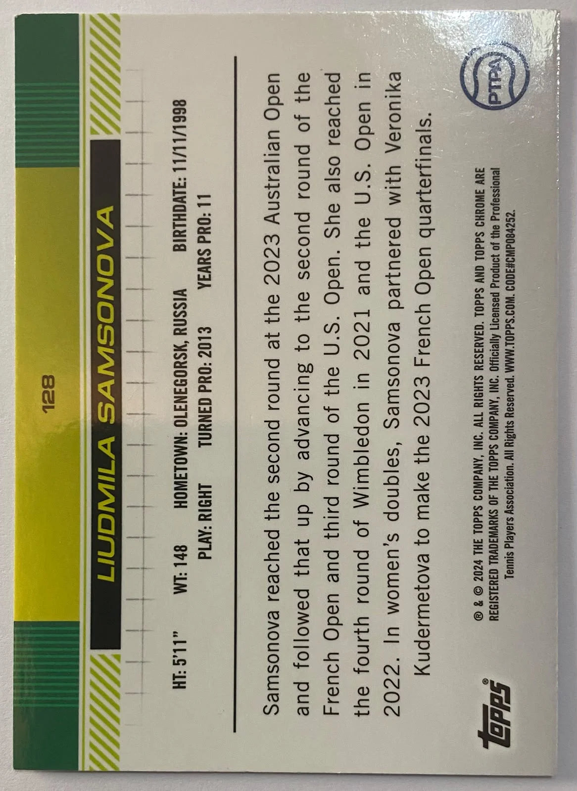 2024 Topps Chrome Tennis - Liudmila Samsonova