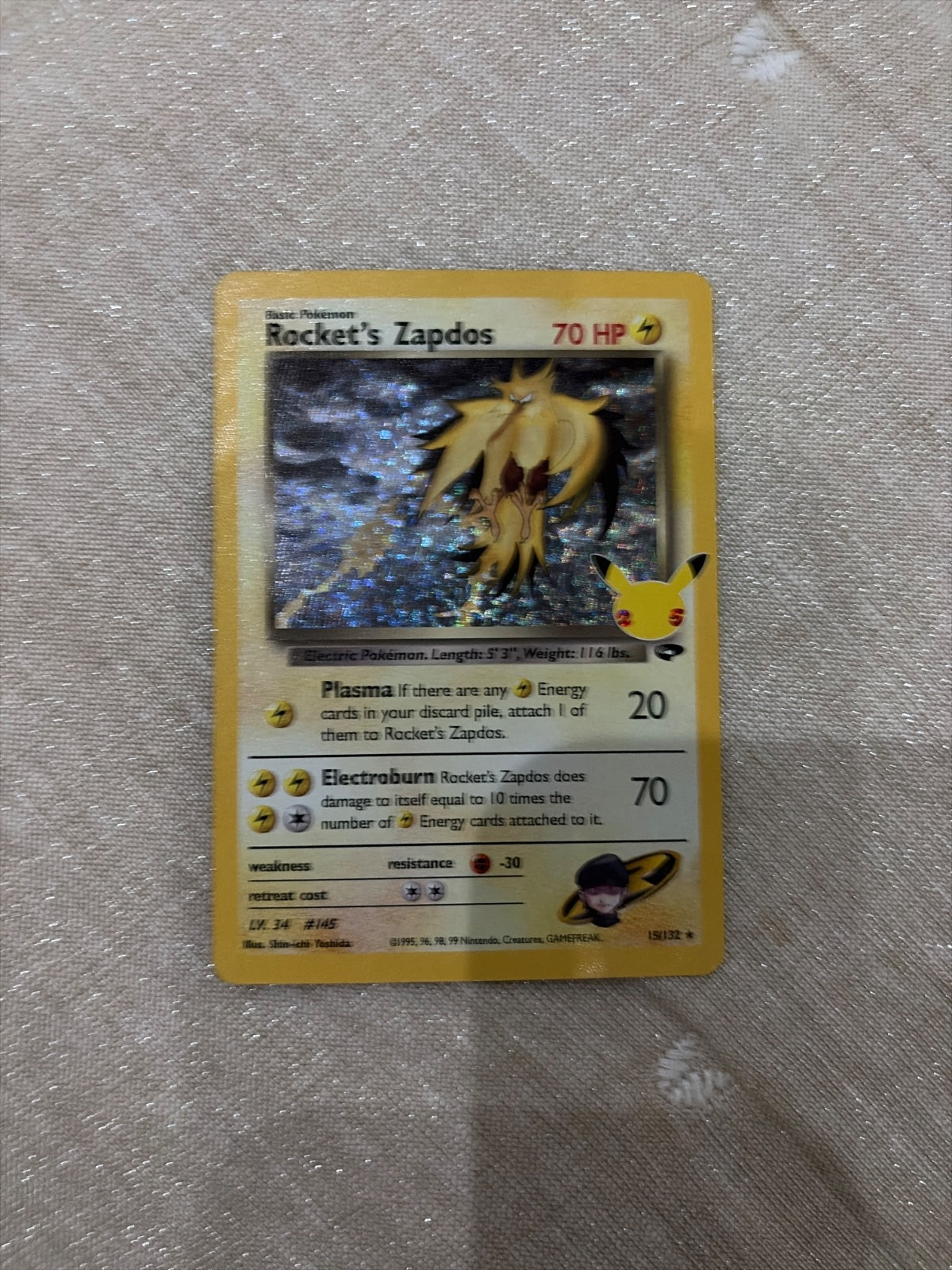 Rocket's Zapdos 15/132 (Celebrations: Classic Collection)