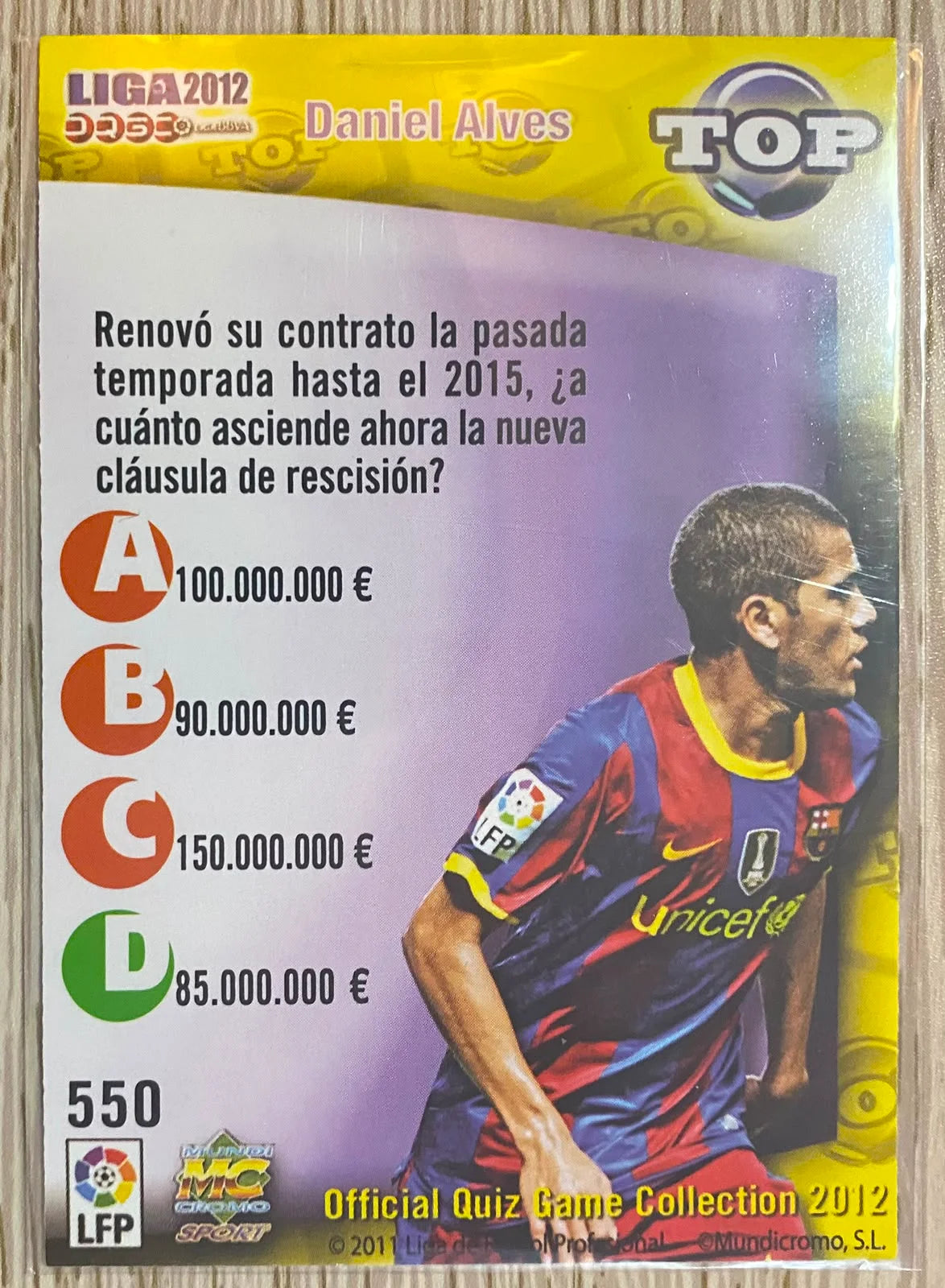 Dani Alves Top - Mundicromo 2011/12 - Retro La Liga Collection