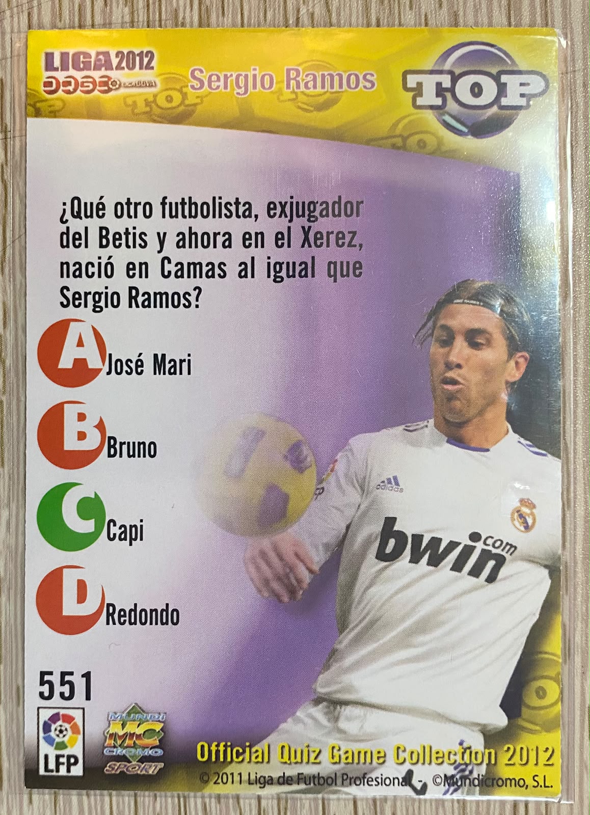 Sergio Ramos Top - Mundicromo 2011/12 - Retro La Liga Collection