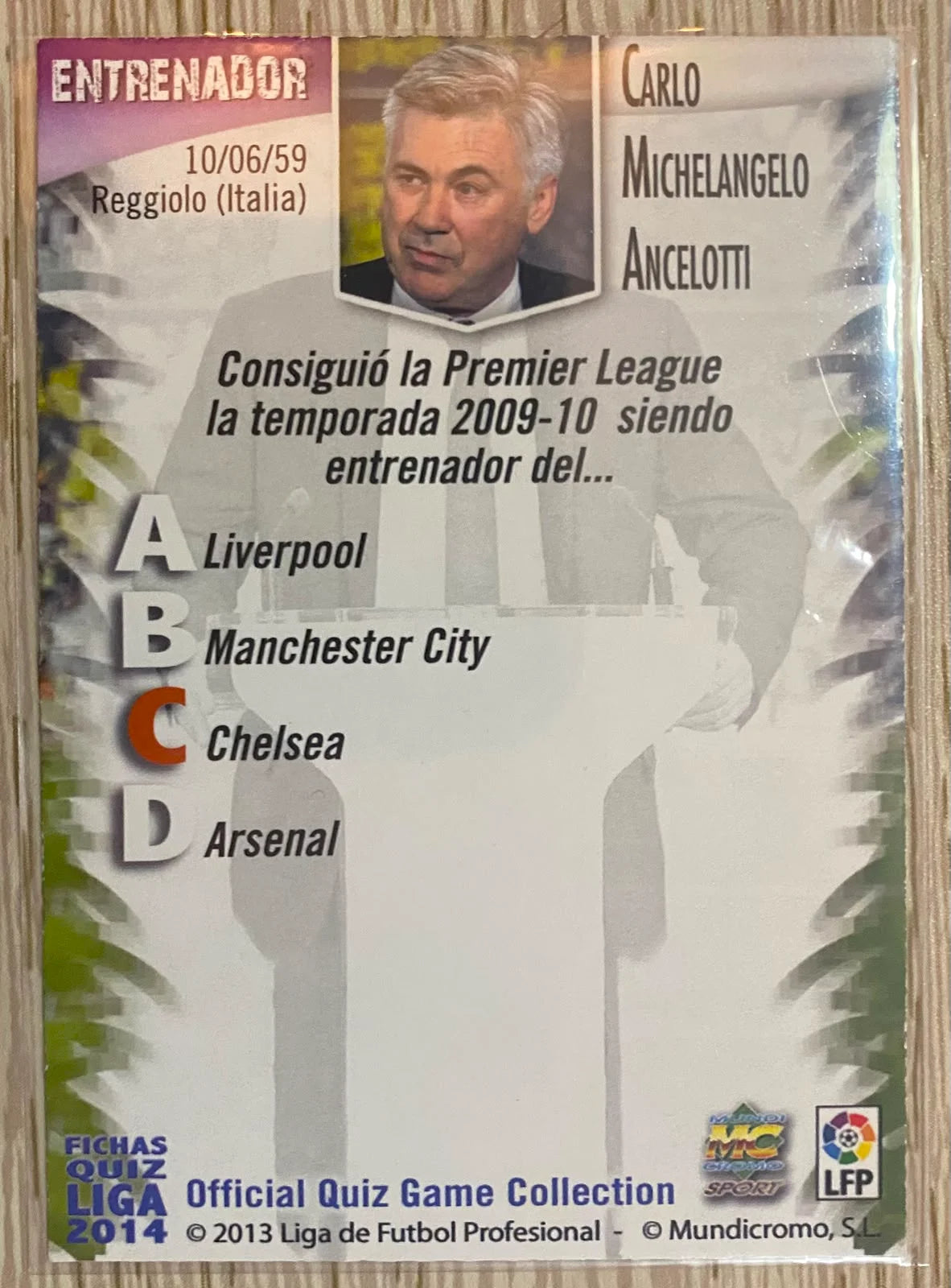 Carlo Ancelotti MGR - Mundicromo 2013/14 - Retro La Liga Collection