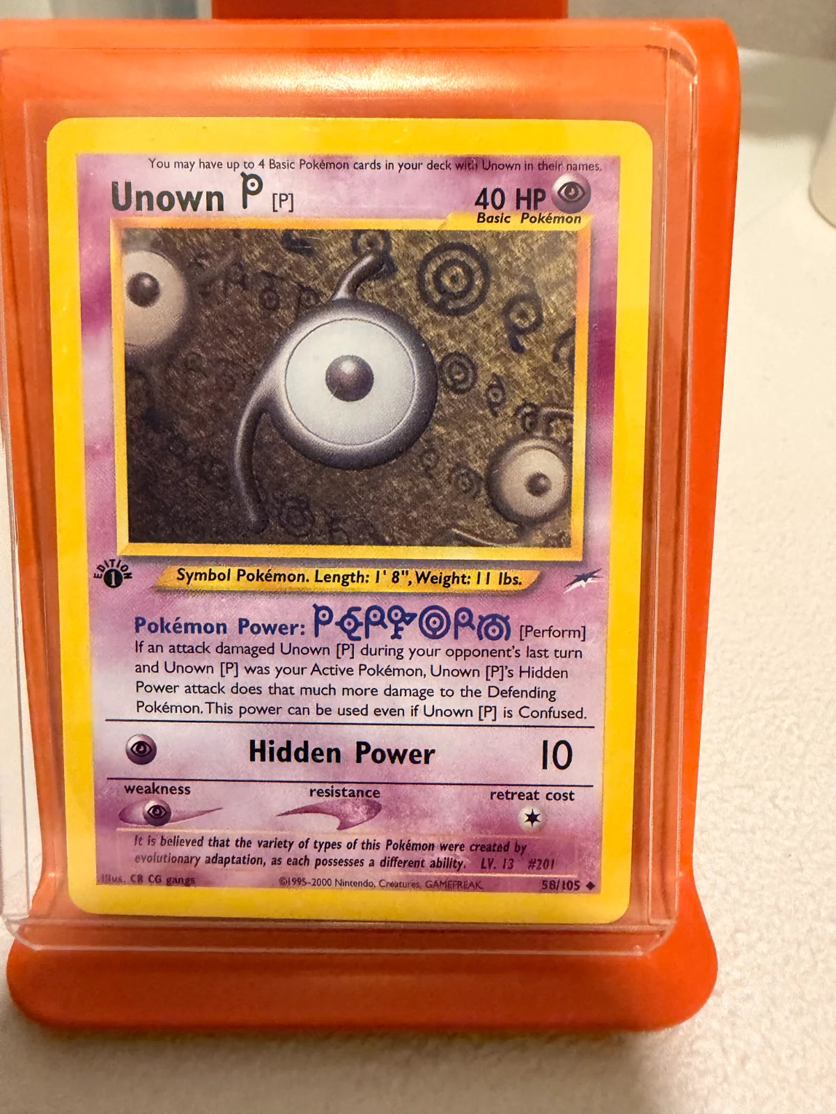 Unown [P] 58 · 1st Edition (Neo Destiny)
