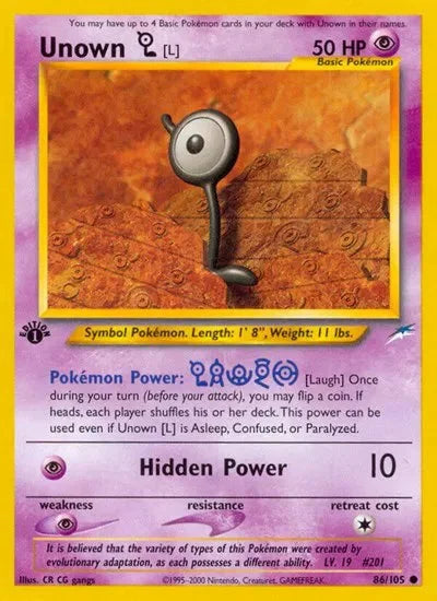 Unown [L] 86 · 1st Edition (Neo Destiny)