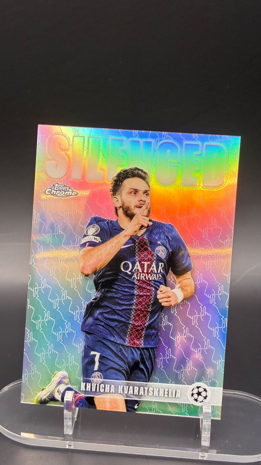 kvaratskhelia (silenced) topps chrome 2024