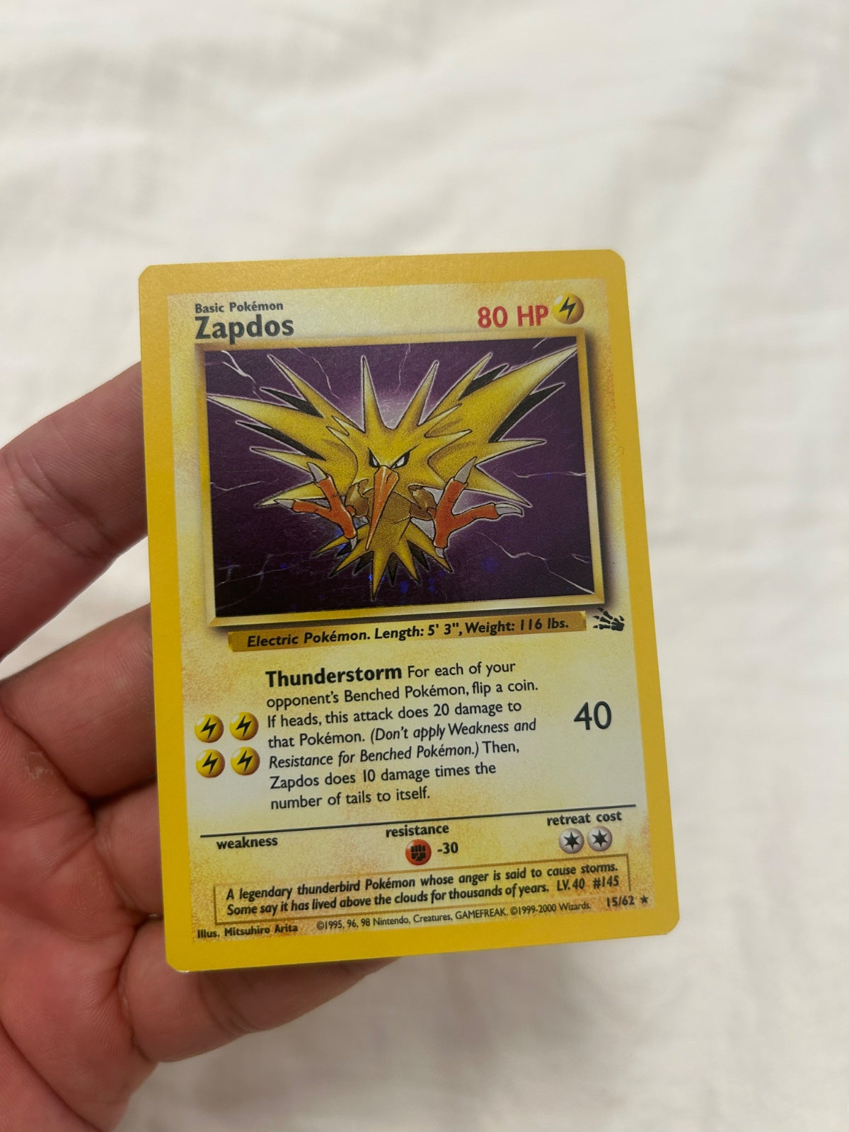 Zapdos (15) · Unlimited Holofoil (Fossil)