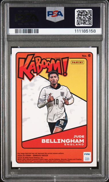 2024-25 PANINI DONRUSS FIFA KABOOM! #6 JUDE BELLINGHAM PSA 9
