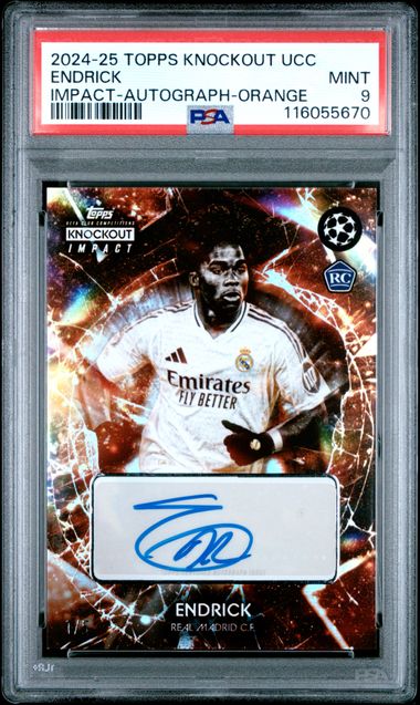 2024-25 Topps Knockout Impact RC Endrick Rookie Orange Holofoil /5 PSA 9