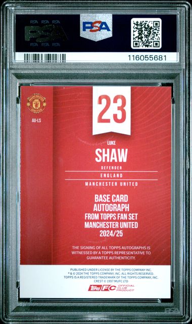 2024 Topps Manchester United Fan Set First Team Autograph #auls Luke Shaw