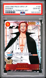 Shanks (Parallel) (Manga Alternate Art) (JP) OP01-120 (Romance Dawn) — PSA 10