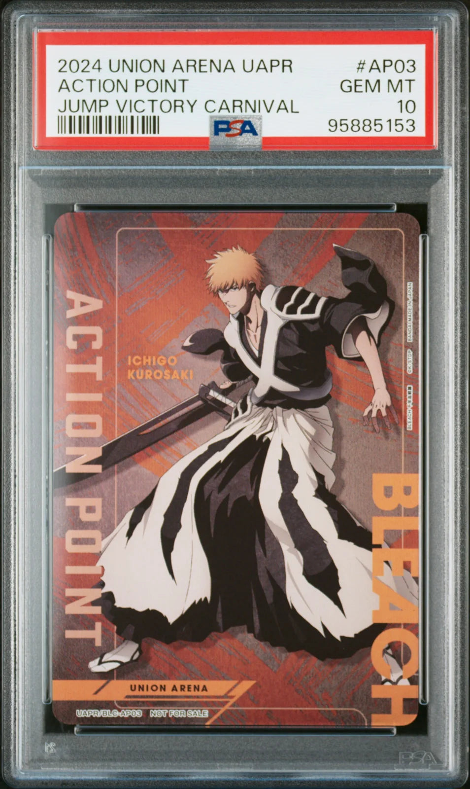 PSA10 Union Arena Jump Victory Carnival Bleach UAPR Ichigo Kurosaki AP Action Point