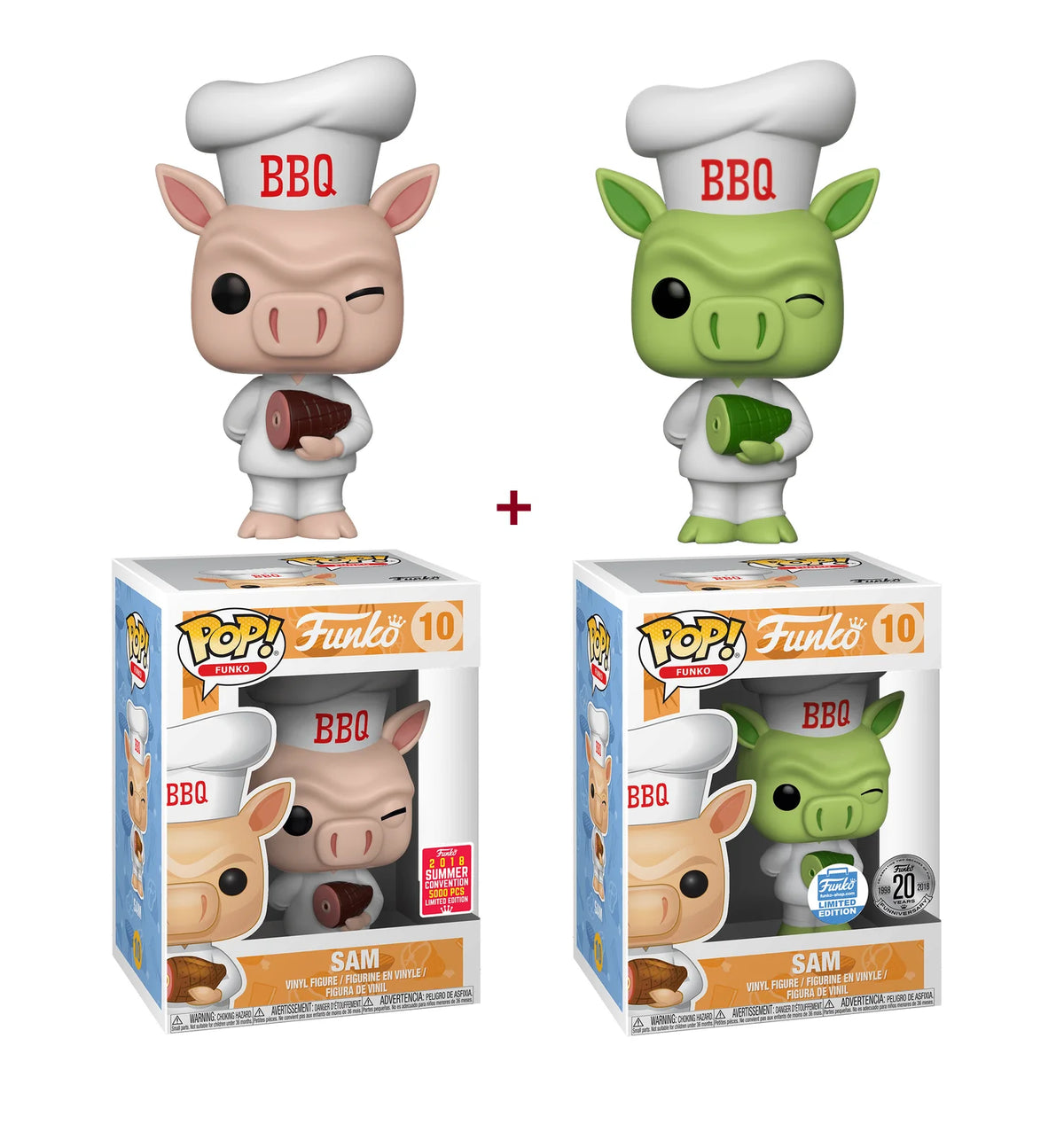 Funko POP! Spastik Plastik BBQ SAM Bundle (2018 LE 5000 Pcs + Green Funko Shop Exclusive)