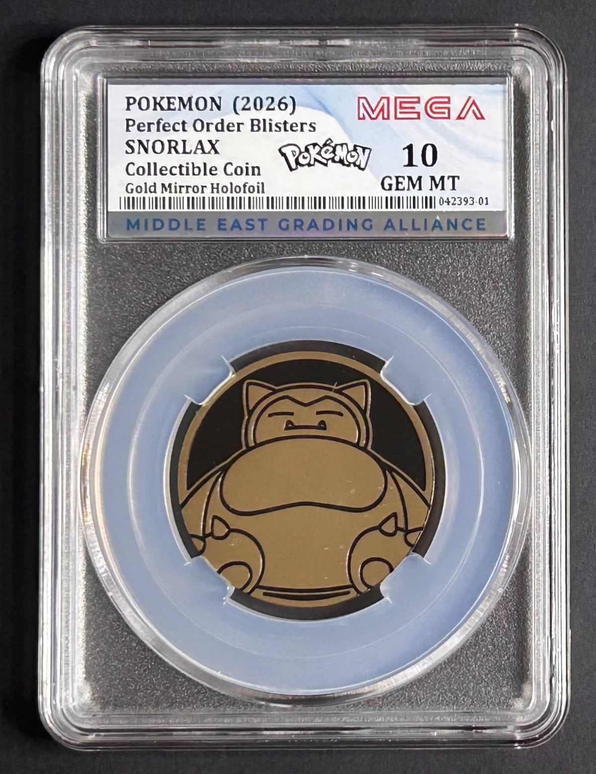 POKEMON Collectible Coin SNORLAX (MEGA Grade 10)