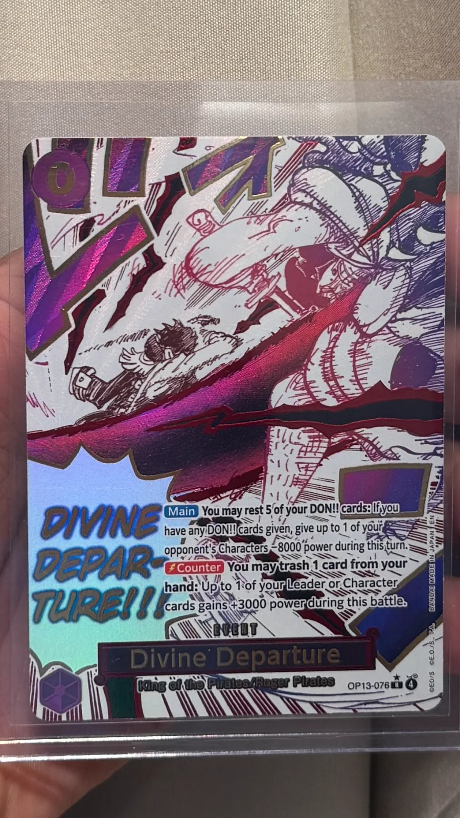 Divine Departure (Alternate Art) OP13-076 (Carrying On His Will)