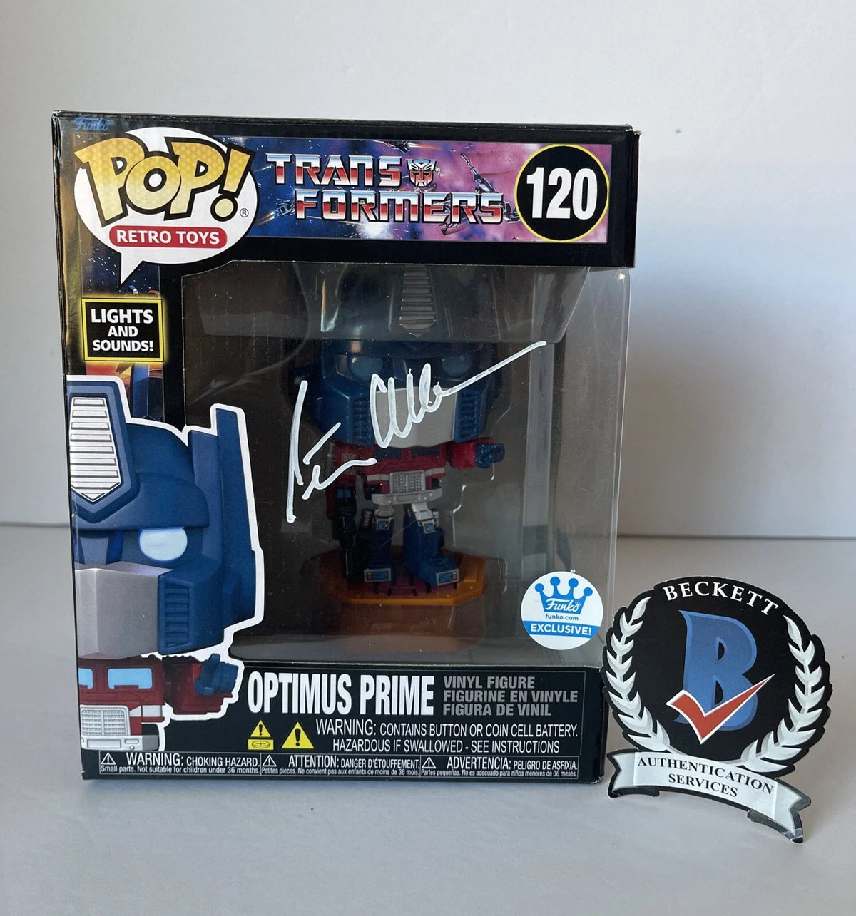PETER CULLEN Signed Transformers OPTIMUS PRIME 120 Funko Pop Beckett QR