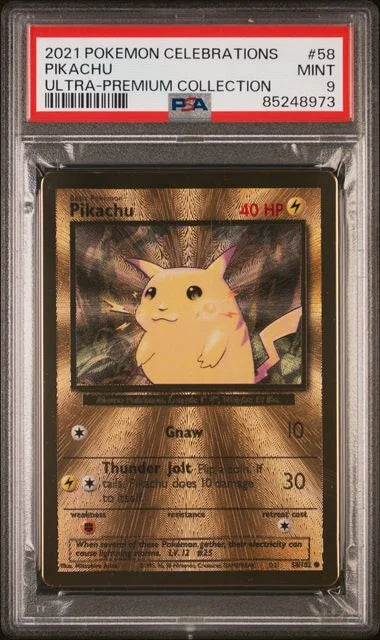 Pikachu (Celebrations Metal Card) 058/102 (Miscellaneous Cards & Products) — PSA 9