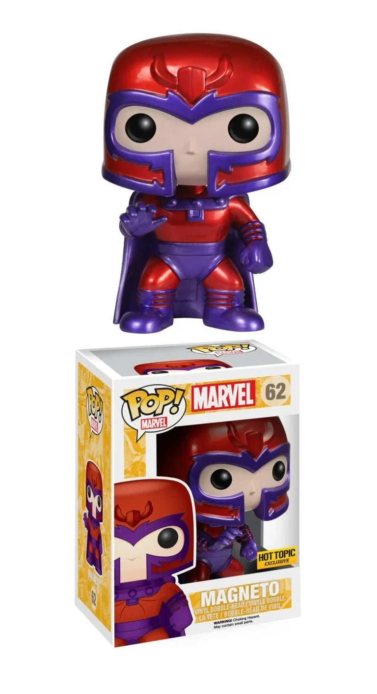 Funko Pop! Marvel : Magneto (Metallic) #62 - Hot Topic Exclusive