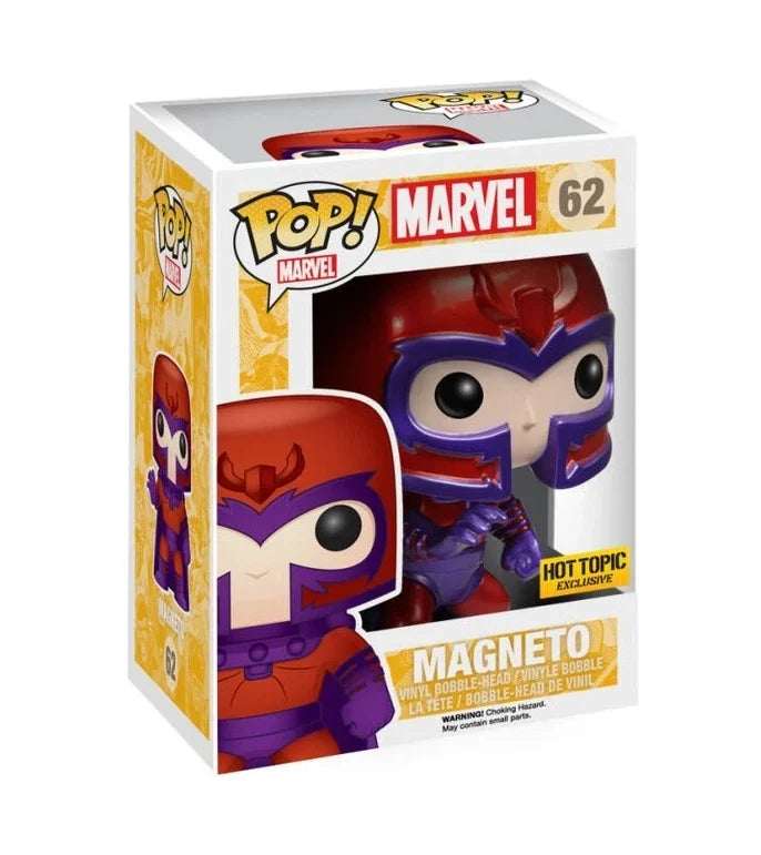 Funko Pop! Marvel : Magneto (Metallic) #62 - Hot Topic Exclusive