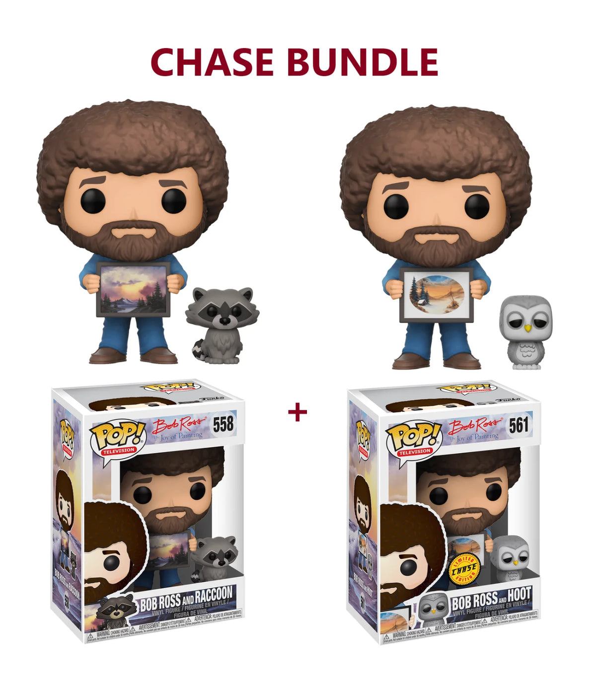 Funko POP! Bob Ross #558 #561 (Common + Chase) Bundle