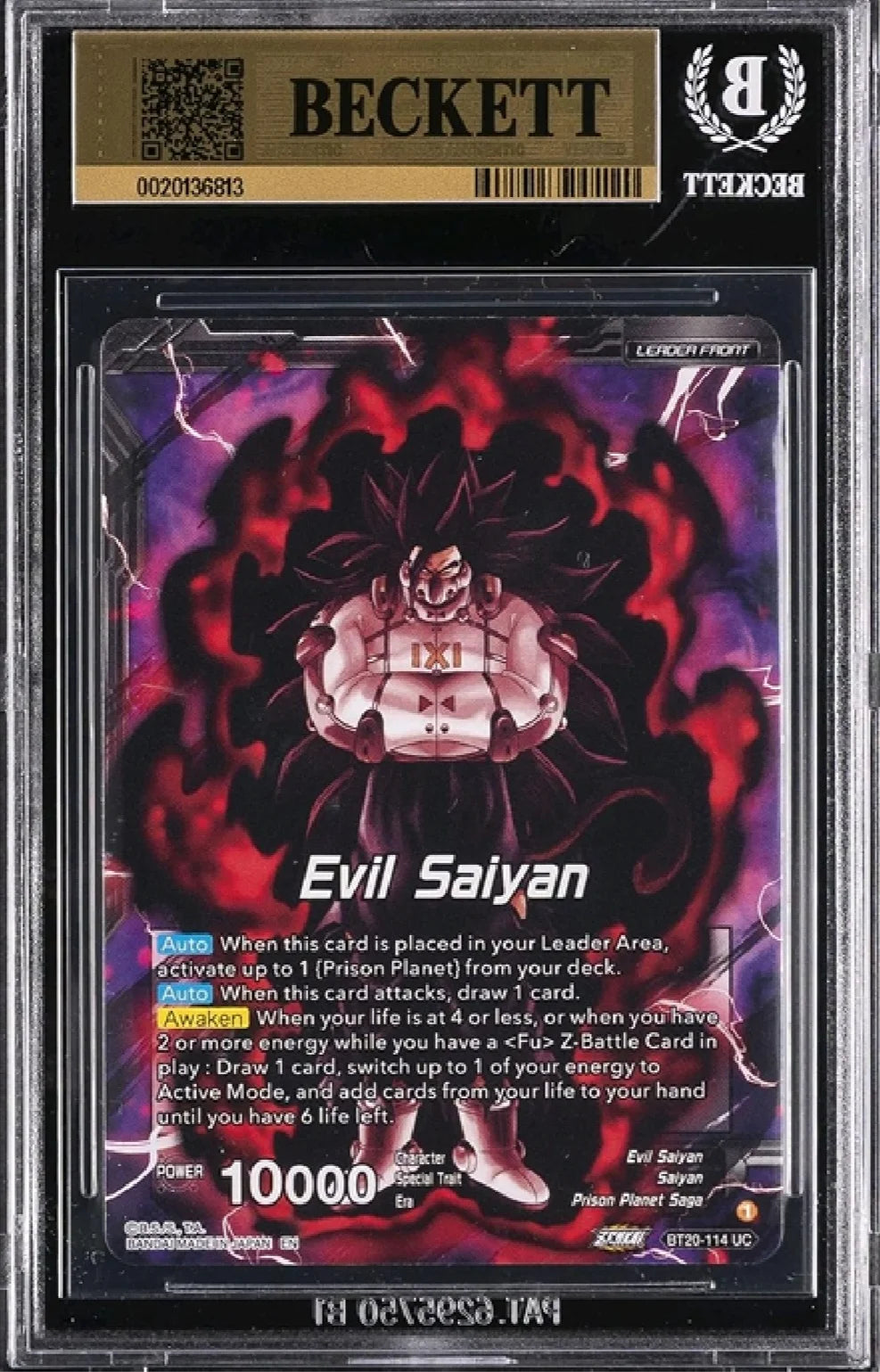 Evil Saiyan  BT20-114 BGS 10 (Pristine)