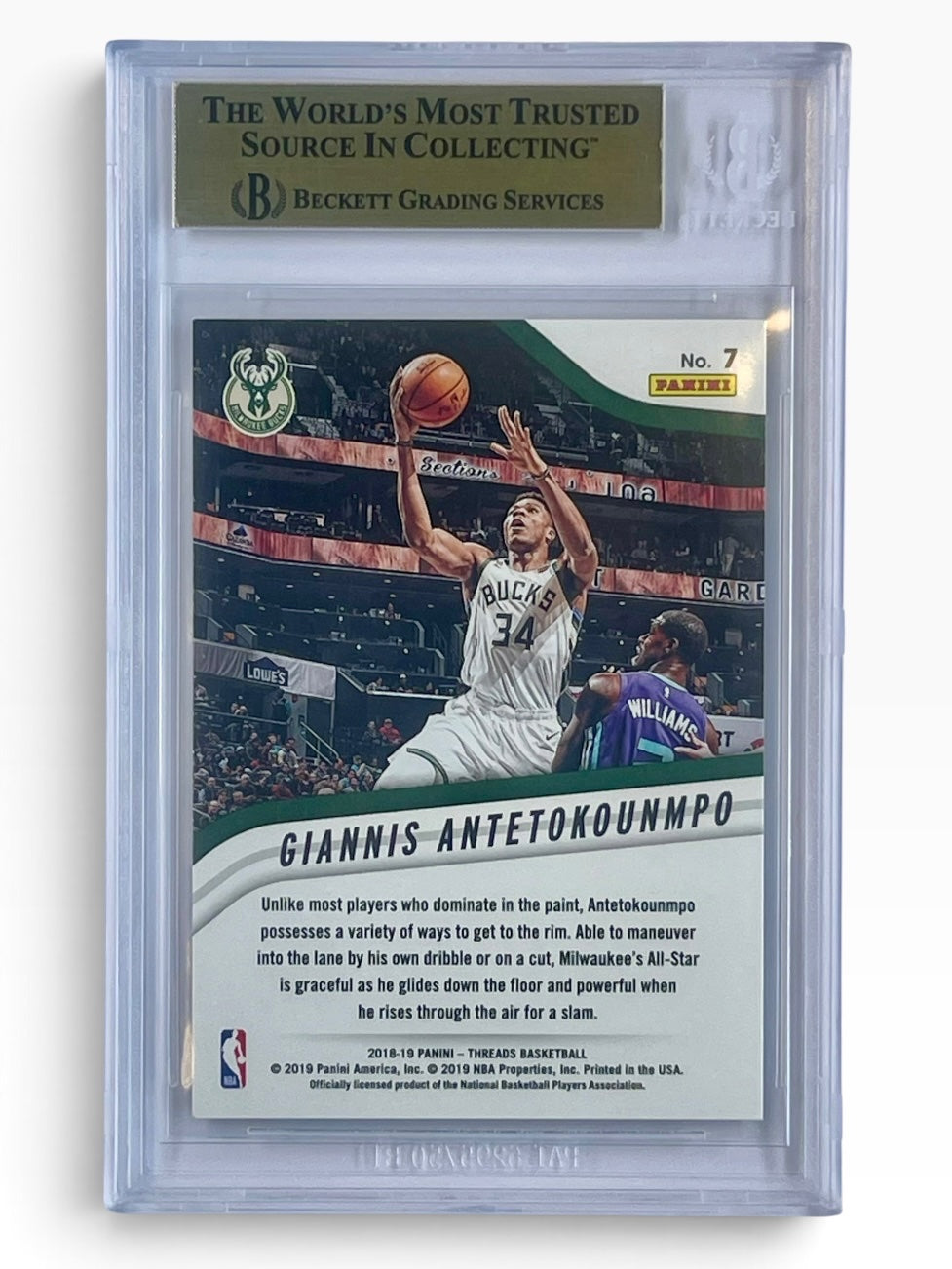 2018-19 Panini Threads Giannis Antetokounmpo High Octane Premium Gold /10 BGS 9.5