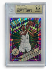 2020-21 Panini Donruss Giannis Antetokounmpo Complete Players Holo Purple Laser /15 BGS 9.5