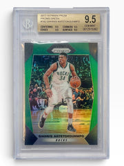 2017-18 Panini Prizm Giannis Antetokounmpo Green Prizm BGS 9.5