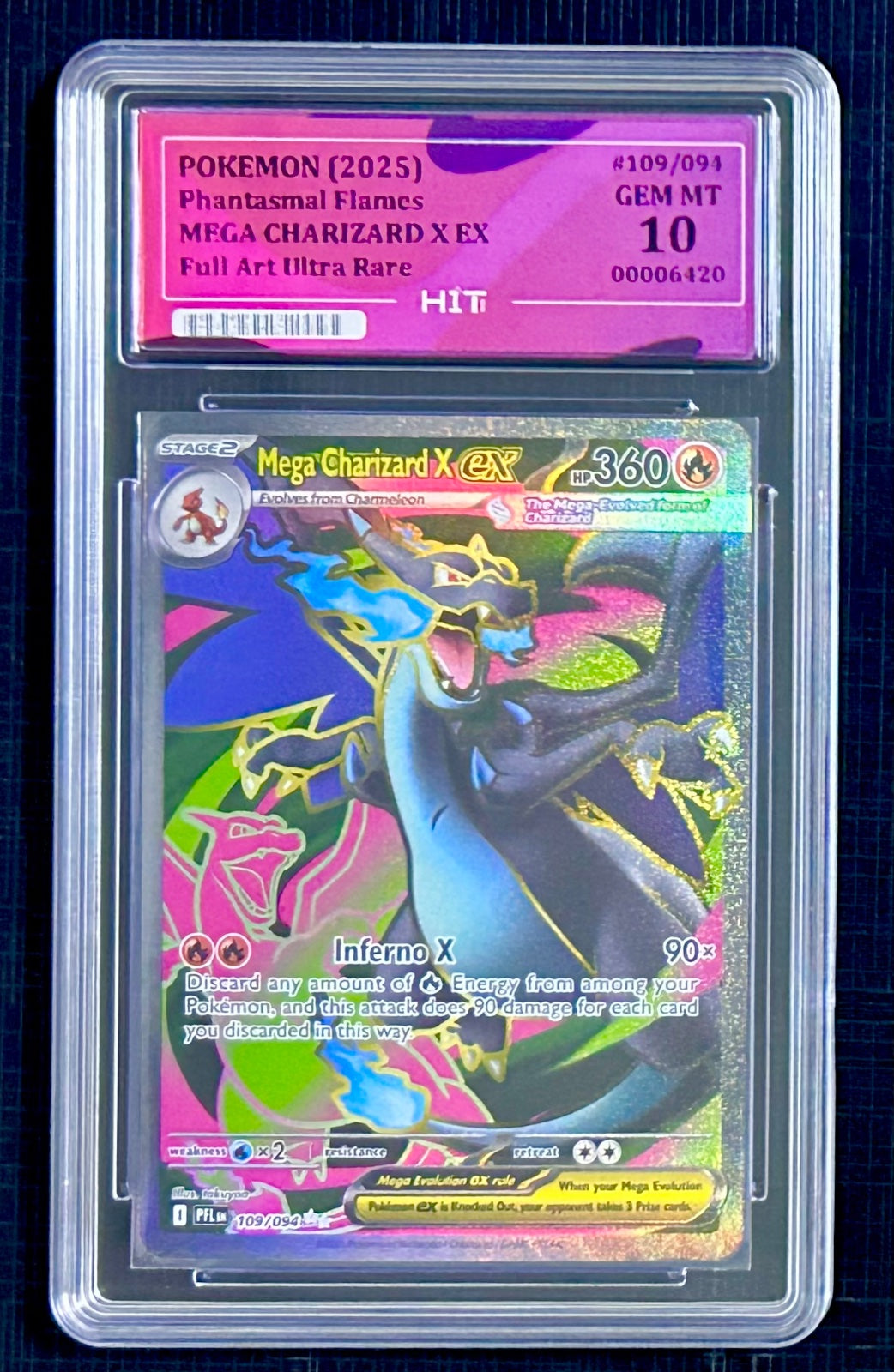 2025 MEGA CHARIZARD X EX  - Ultra Rare 109/094 (HIT Grade 10 GEM MT)