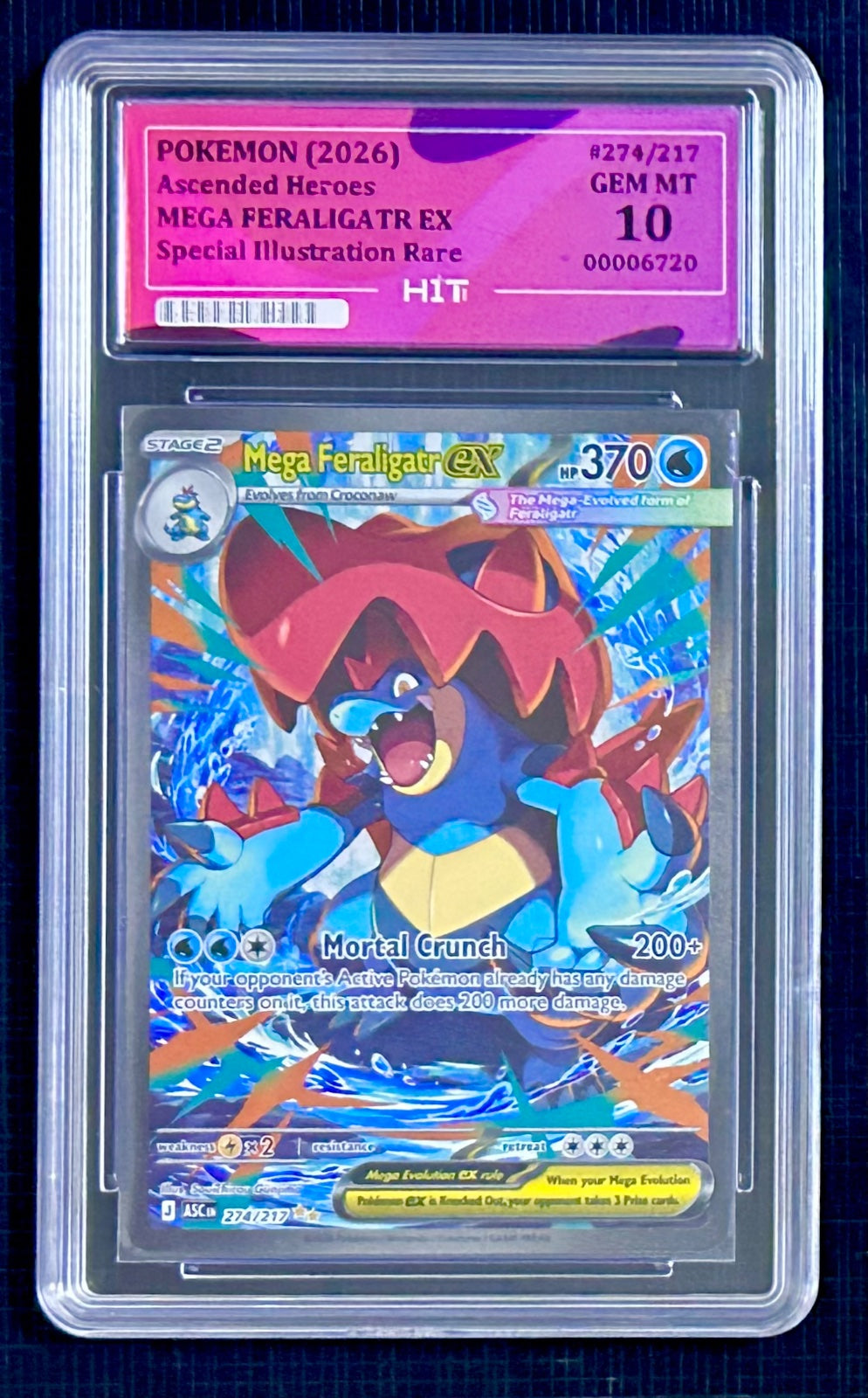 2026 MEGA FERALIGATR EX  - Special Illustration Rare 274/217 (HIT Grade 10 GEM MT)