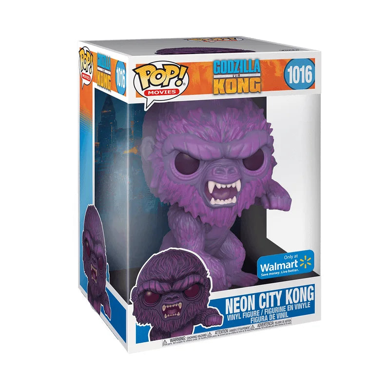 Funko Pop! Movies 10" Super Sized : Godzilla Vs Kong - Neon City Kong #1016 Walmart Exclusive