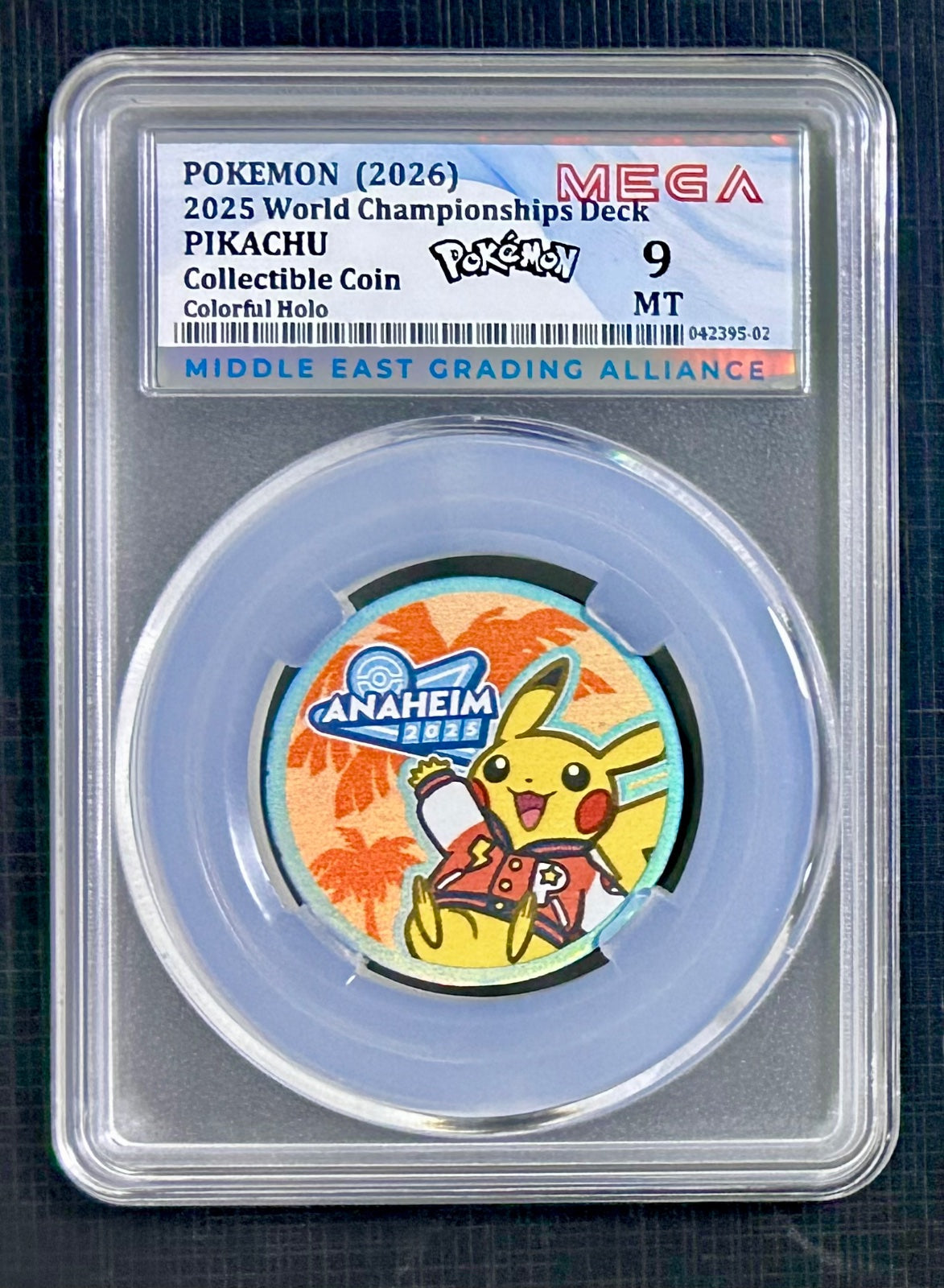 POKEMON Collectible Coin PIKACHU  WCS 2025 (MEGA Grade 9 MT)
