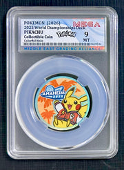 POKEMON Collectible Coin PIKACHU  WCS 2025 (MEGA Grade 9 MT)