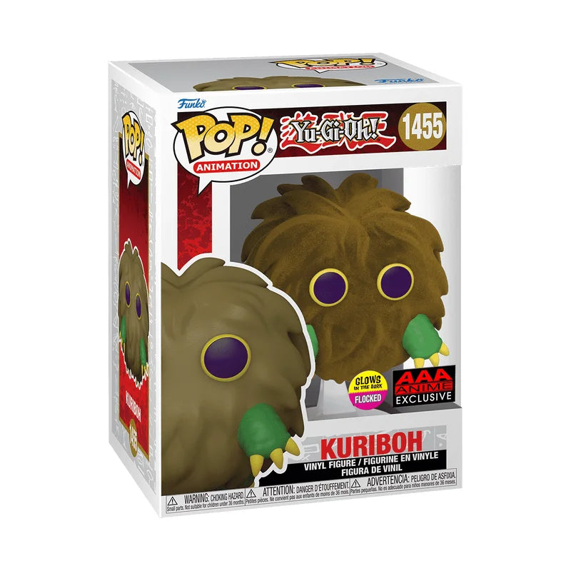 Funko Pop! Animation : Yu Gi Oh! - Kuriboh #1455 (Flocked & Glows) - AAA Anime Exclusive