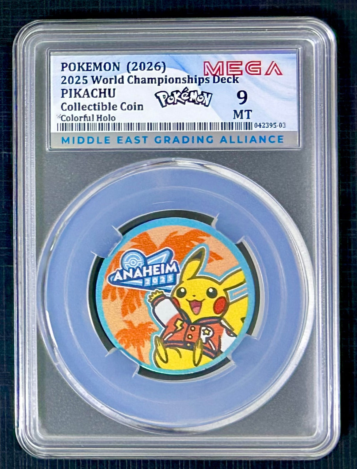 POKEMON Collectible Coin PIKACHU  WCS 2025 (MEGA Grade 9 MT)