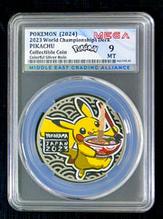 POKEMON Collectible Coin PIKACHU  WCS 2023 (MEGA Grade 9 MT)