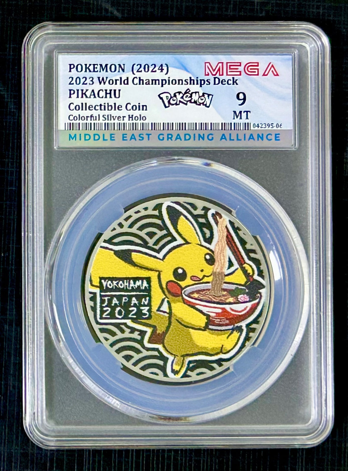 POKEMON Collectible Coin PIKACHU  WCS 2023 (MEGA Grade 9 MT)