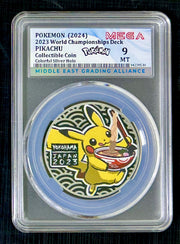 POKEMON Collectible Coin PIKACHU  WCS 2023 (MEGA Grade 9 MT)